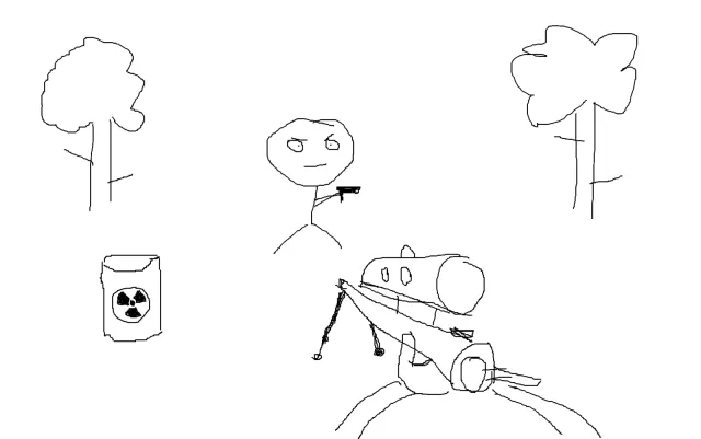 Abstract illustration of code fragments flowing into a computer monitor, representing AI agents reconstructing software