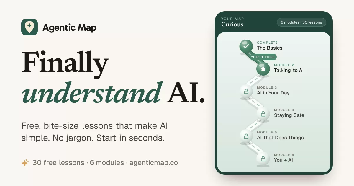 A person sitting at a laptop reviewing a simple, step-by-step lesson about artificial intelligence on a bright desk
