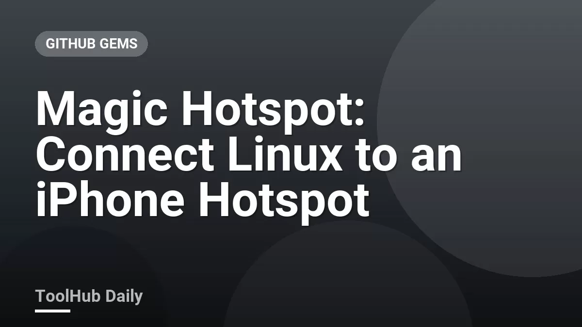 Illustration of a Linux laptop wirelessly connected to an iPhone personal hotspot