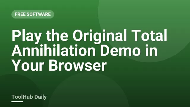 Play the Original Total Annihilation Demo in Your Browser