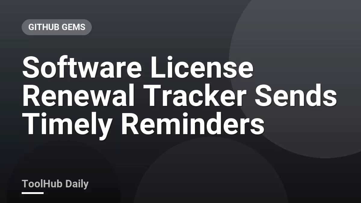 Dashboard of a self-hosted software license tracker showing renewal statuses and the total amount to order