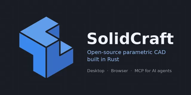 Screenshot of the SolidCraft 3D CAD application showing a parametric Raspberry Pi case model in the modelling viewport